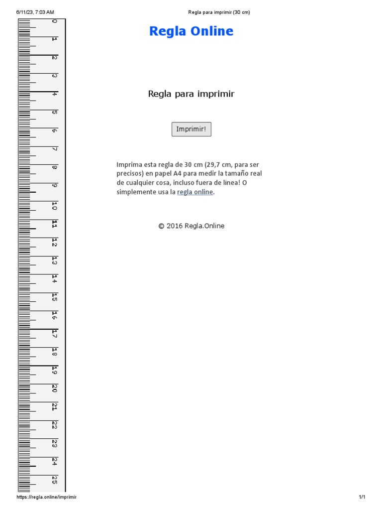 Regla para imprimir cm pdf