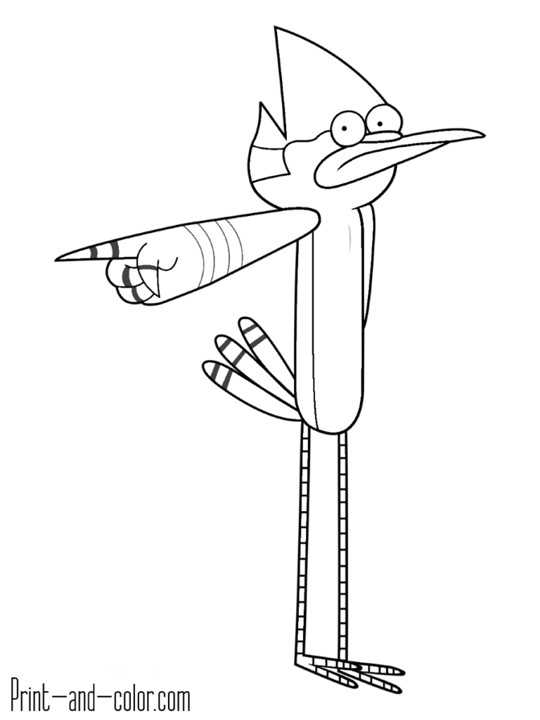 Mordecai regular show coloring pages color