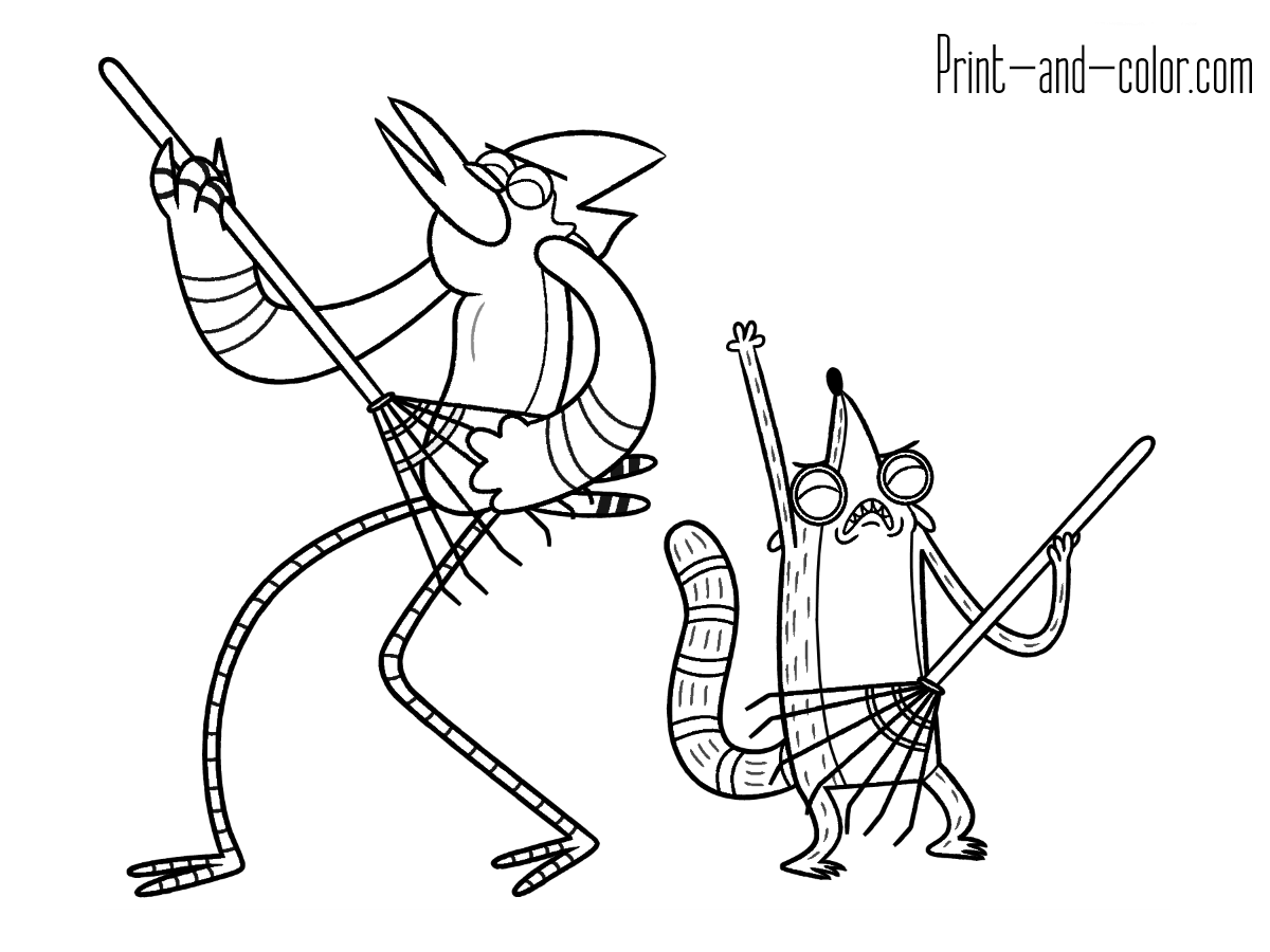 Regular show coloring pages print and color