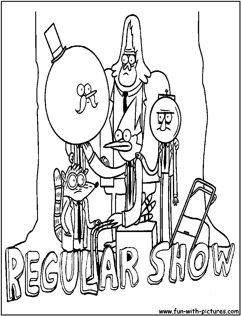 Regular show characters coloring page