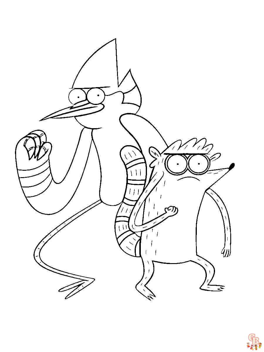 Printable regular show coloring pages free for kids and adults