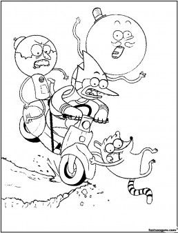 Printable regular show characters coloring page