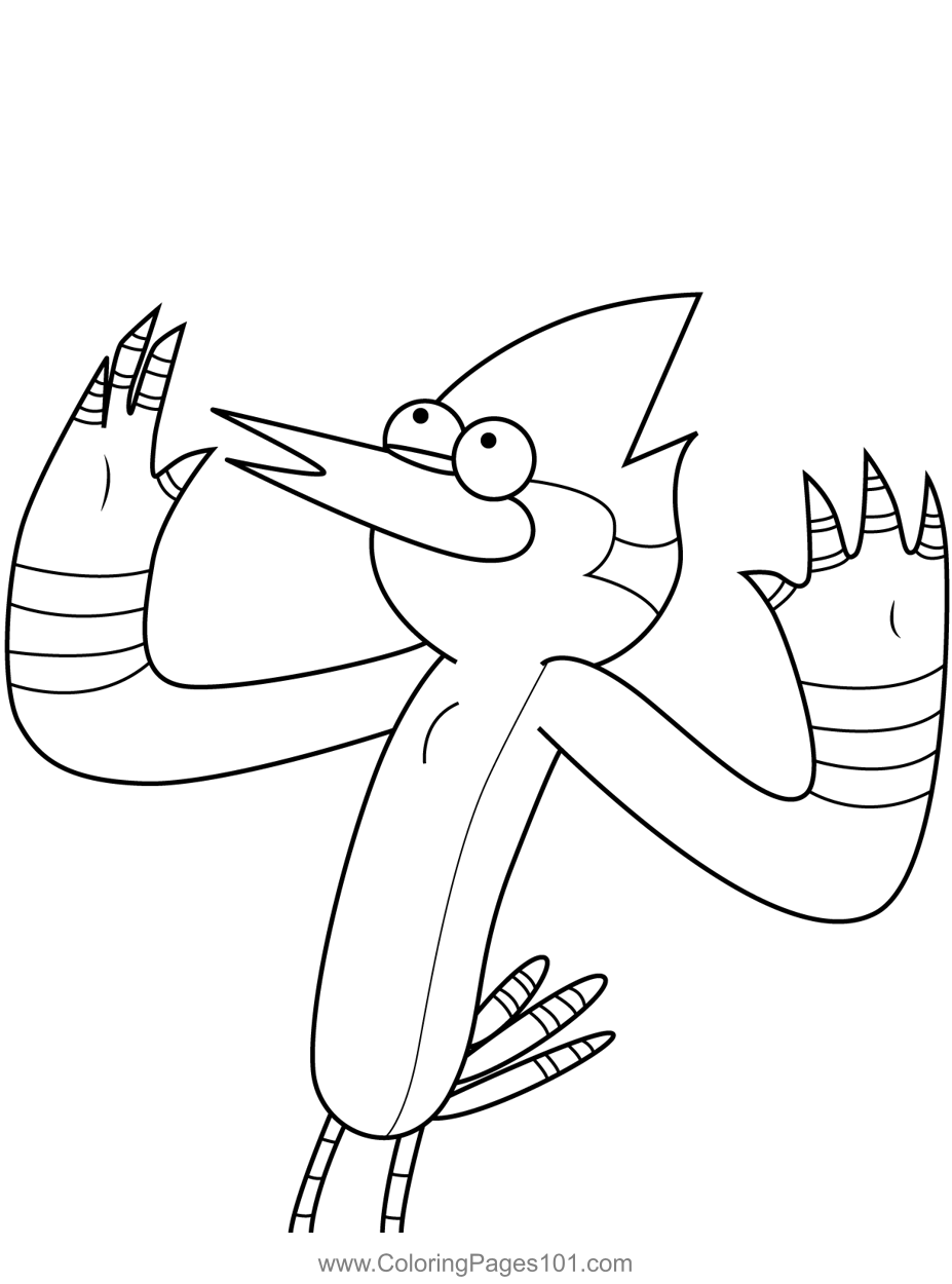 Mordecai regular show coloring page for kids