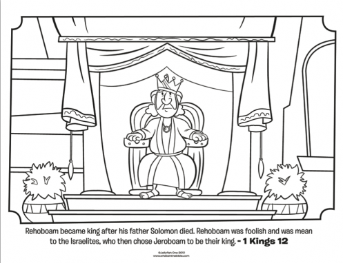 Coloring page of king rehoboam from whats in the bible