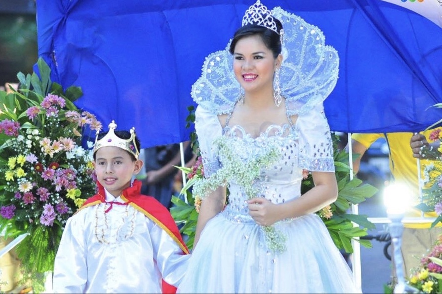 Reinas of santacruzan and flowers they symbolize shrine parish of our lady of aranzazu