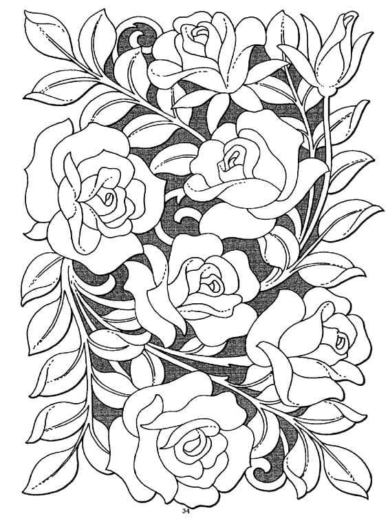 Dibujos de rosas para colorear