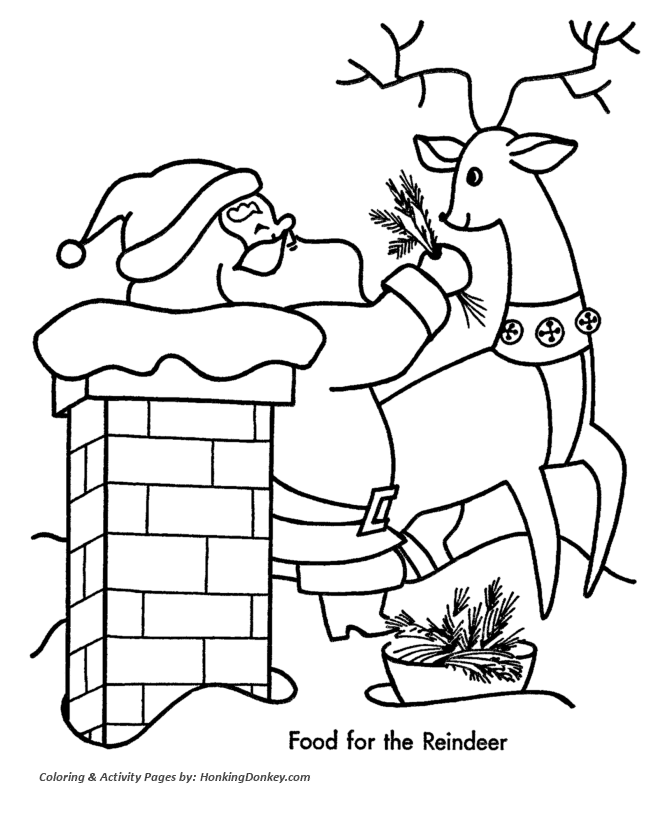 Christmas santa coloring page