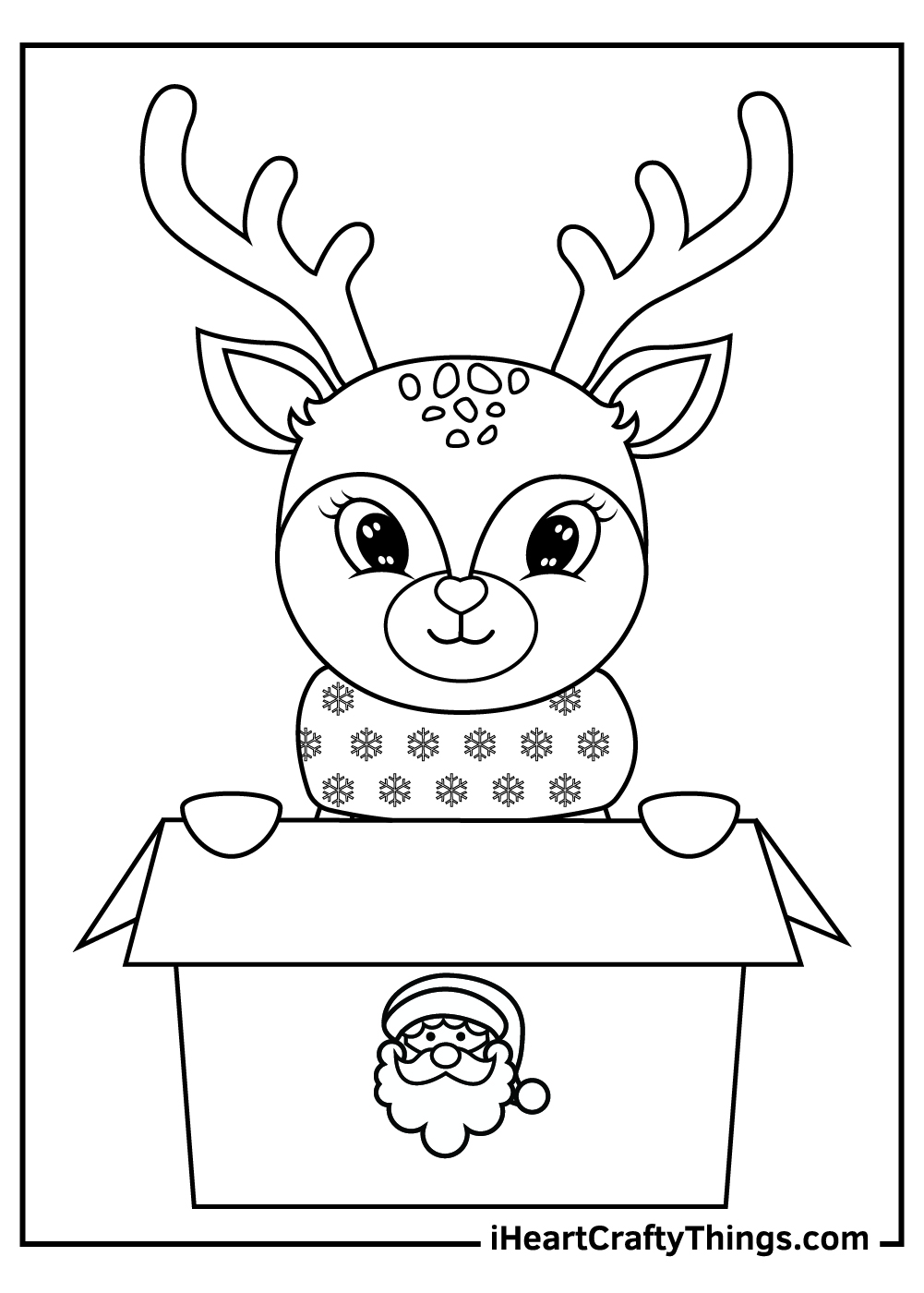 Christmas reindeers coloring pages free printables