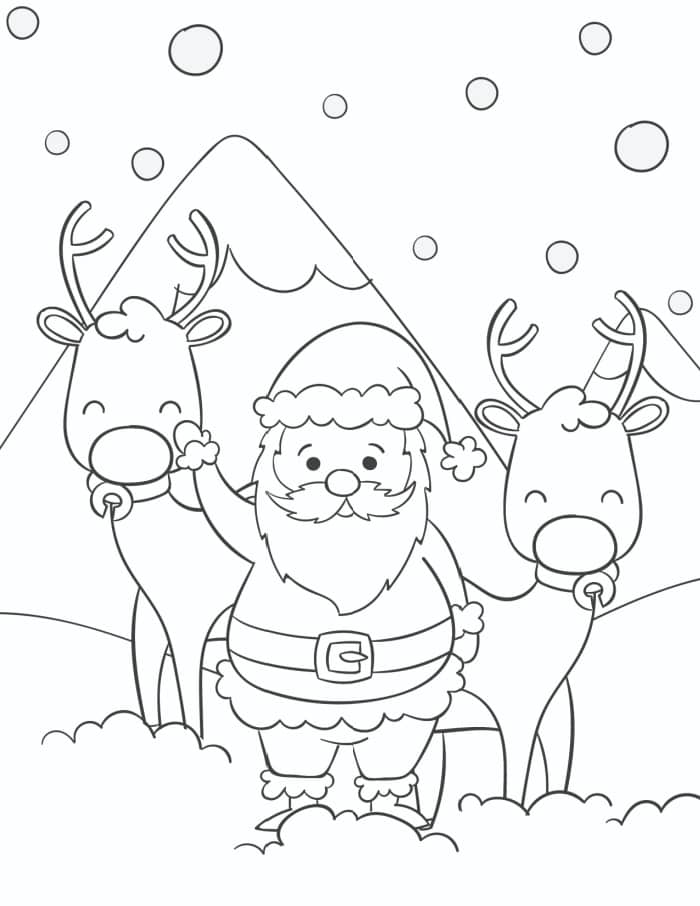 Free printable santa coloring pages