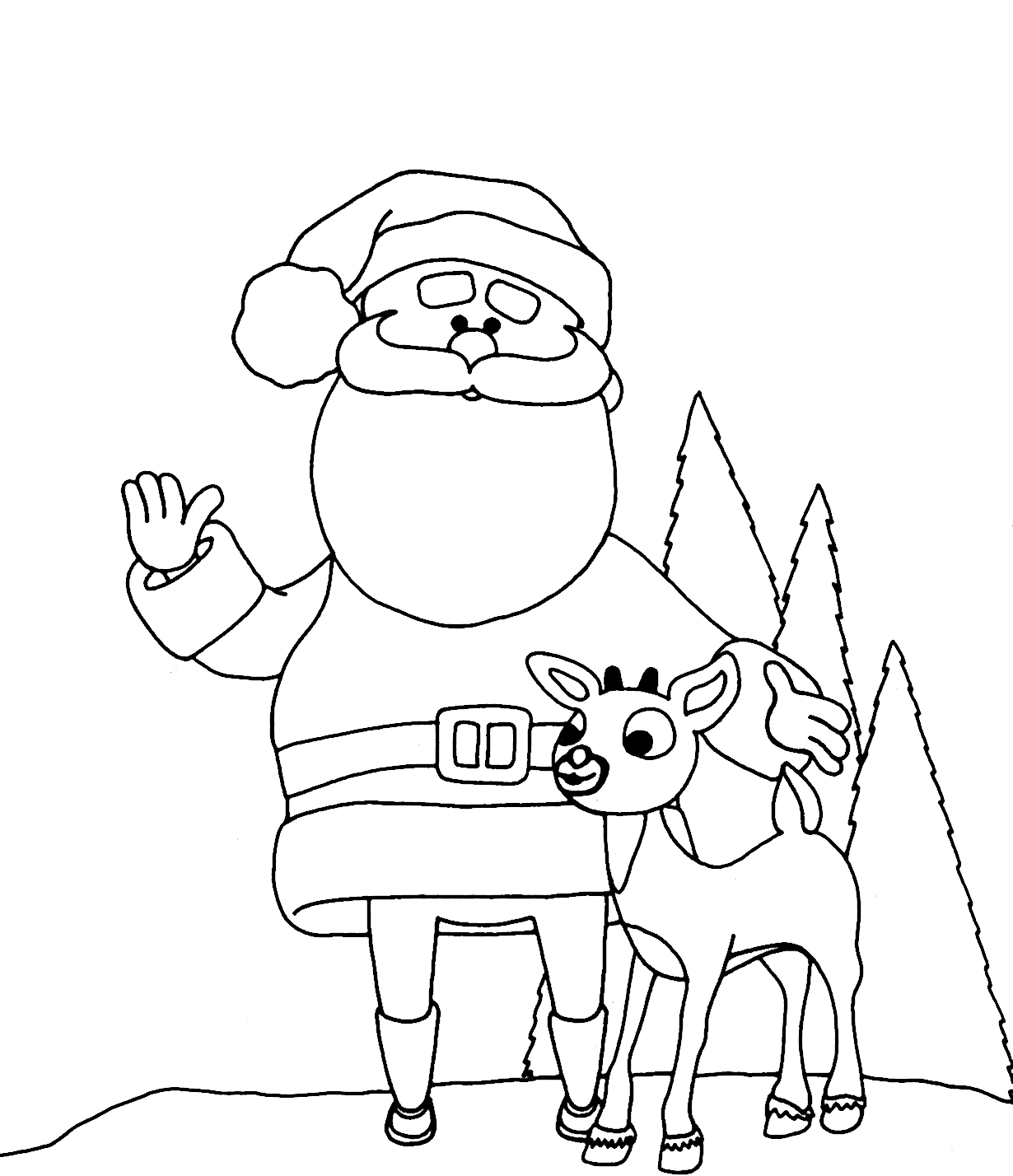 Free printable reindeer coloring pages for kids