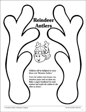 Reindeer antlers pattern printable arts and crafts