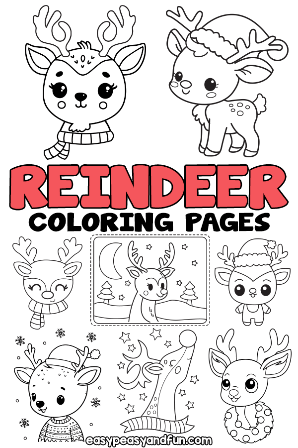 Printable reindeer coloring pages