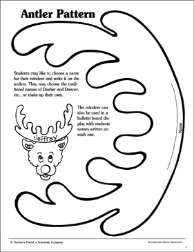 Reindeer and antler patterns printable arts and crafts