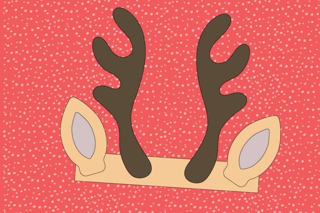 Printable reindeer antler template