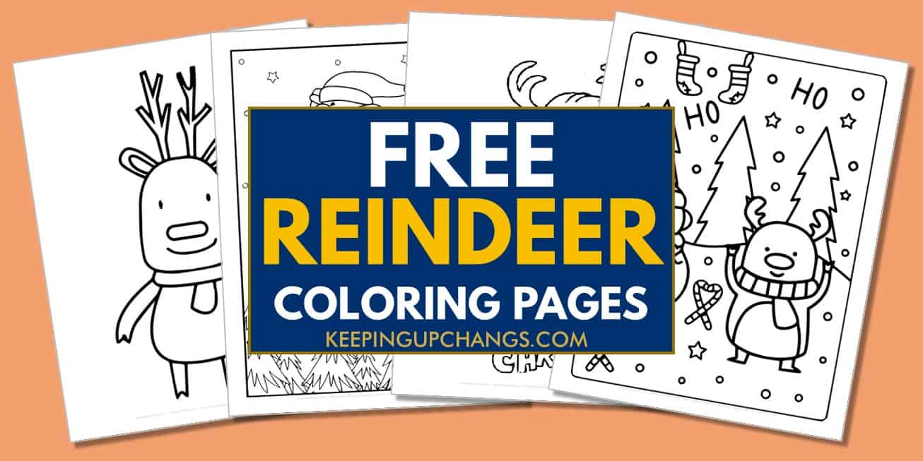 Free reindeer coloring page sheets most popular printables