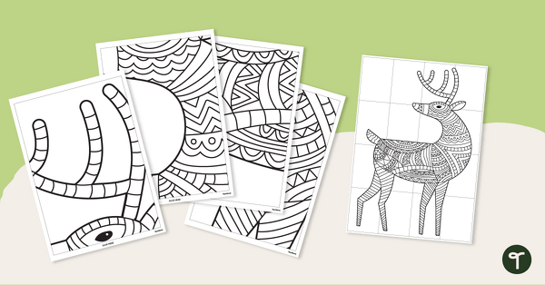 Reindeer outline templates teach starter