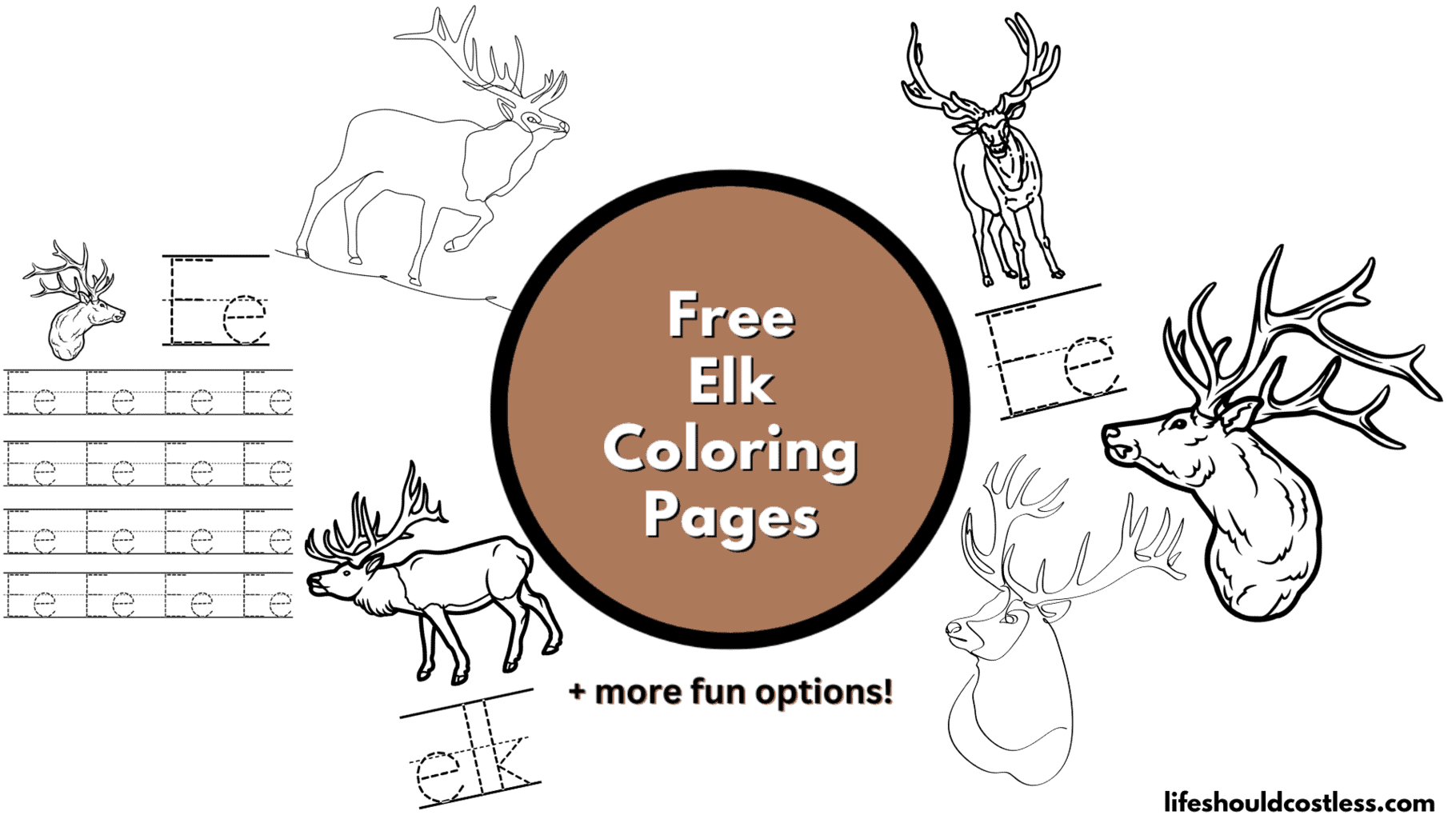 Elk coloring pages free printable pdf templates