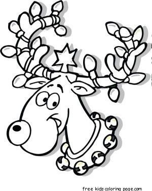 Christmas reindeer in lights coloring page free christmas coloring pages christmas coloring pages printable christmas coloring pages