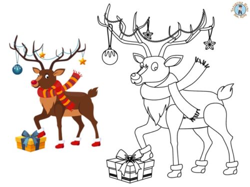 Reindeer coloring page