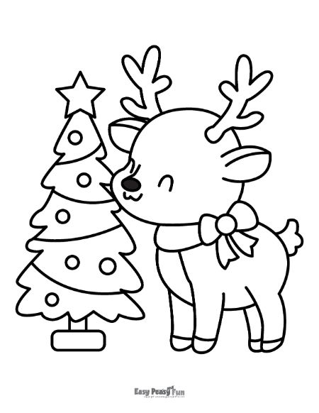 Printable reindeer coloring pages