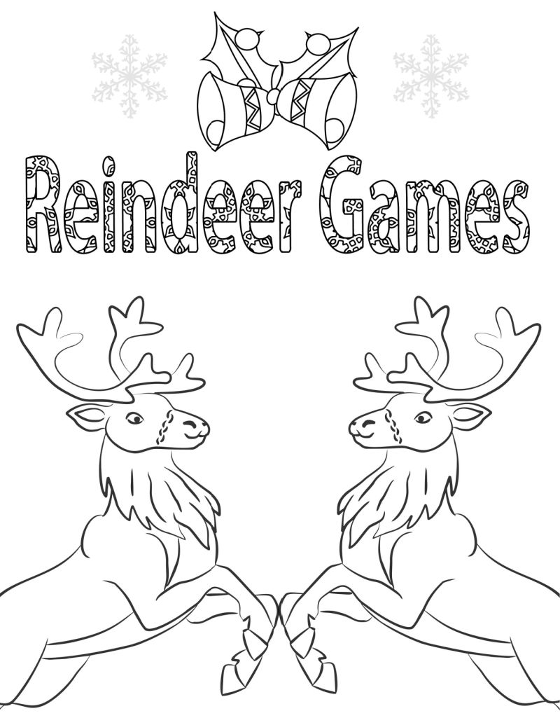 Free printable reindeer games coloring page