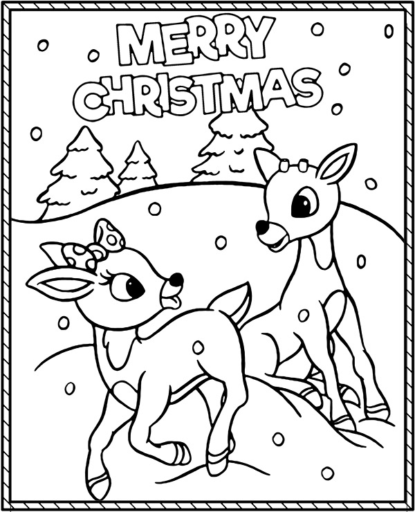 Reindeer coloring page for christmas by topcoloringpages on