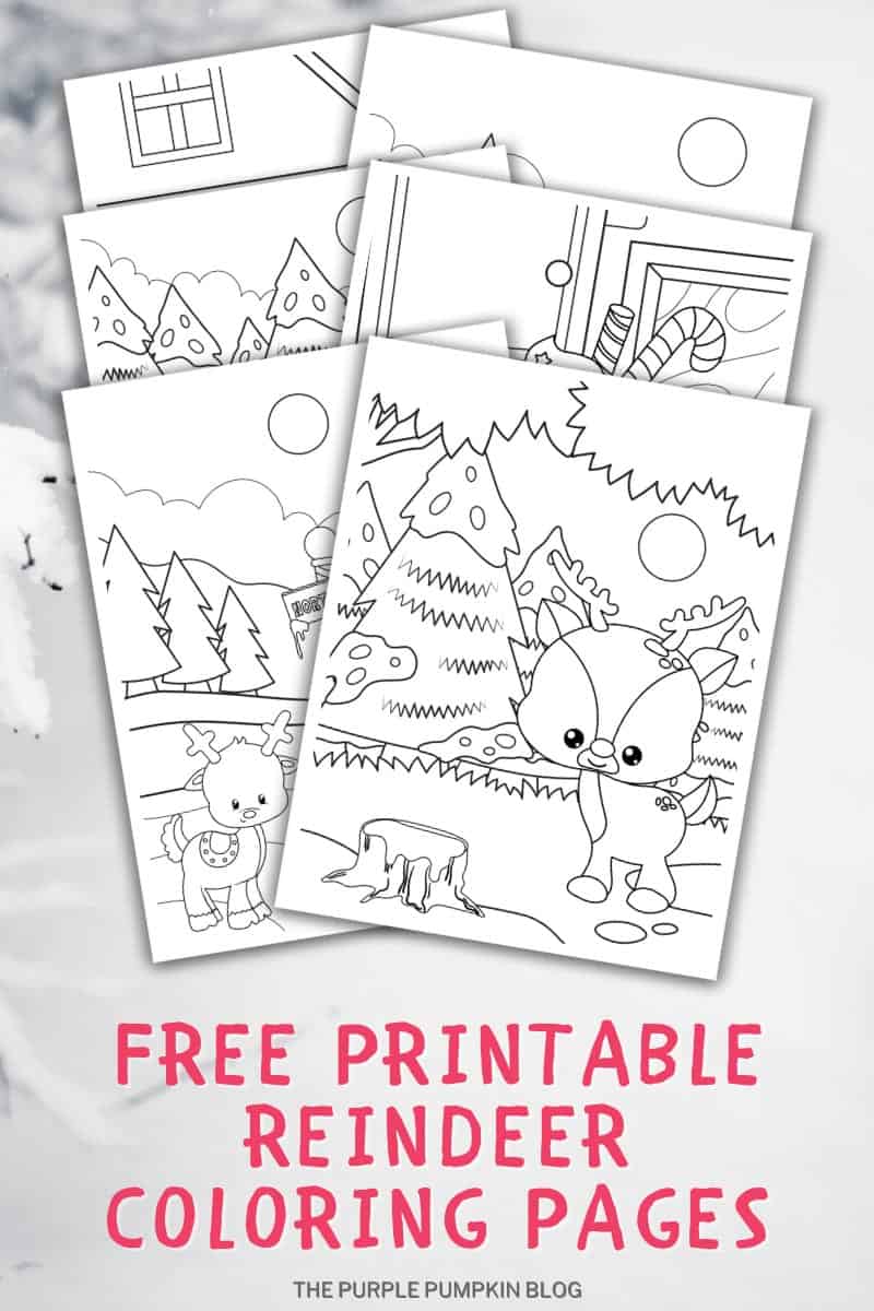 Free printable reindeer loring pages for christmas winter