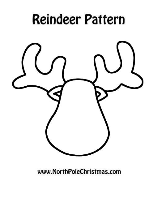 Reindeer cut out template printable black white outline