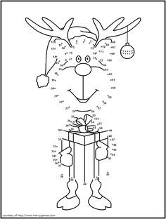 Cute reindeer dot to dot adventsaktiviteter aktiviteter julepynt