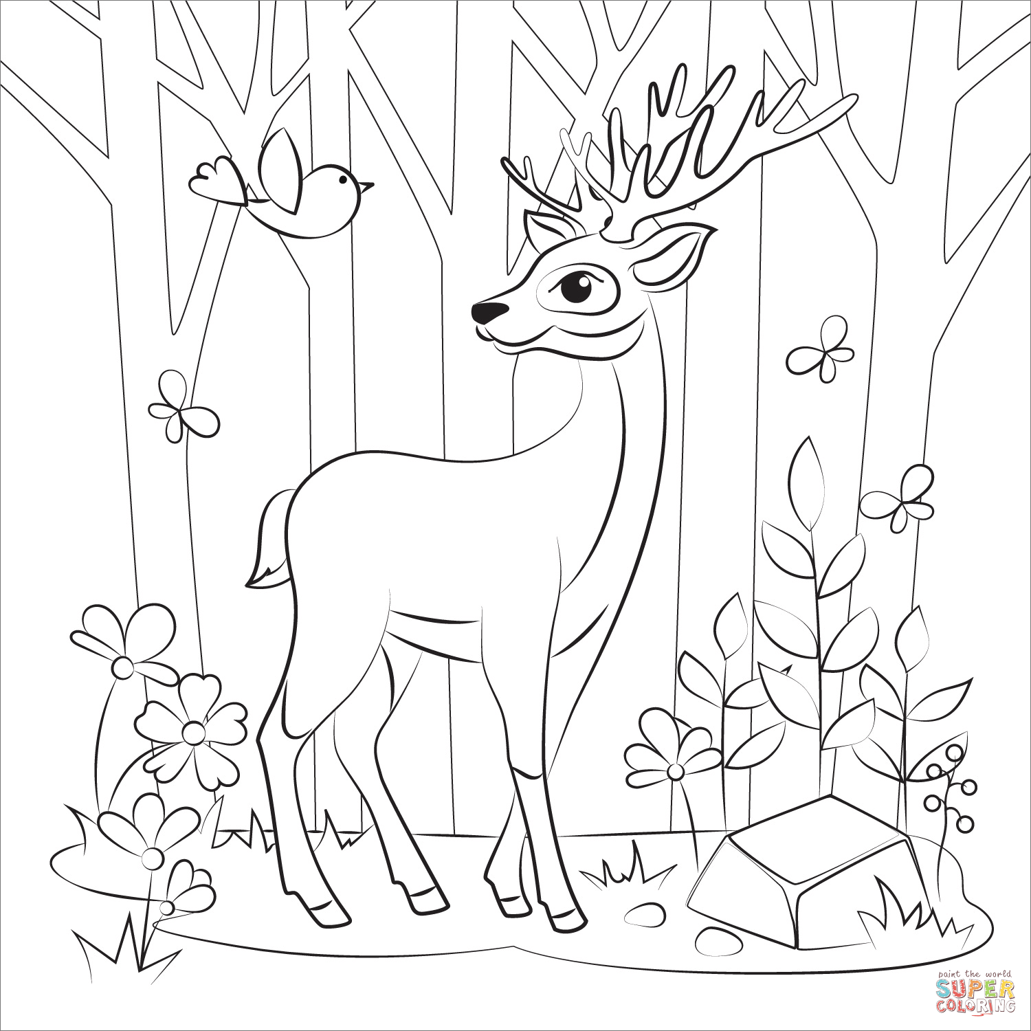 Reindeer coloring page free printable coloring pages