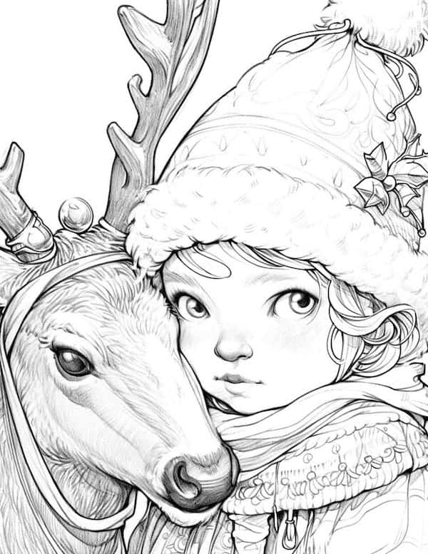 Cheerful christmas coloring pages for kids and adults