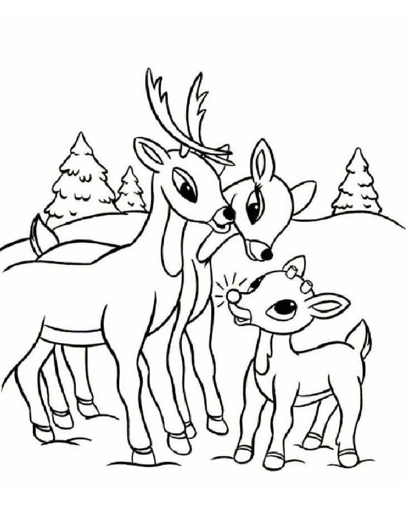 Rudolphs family coloring pages