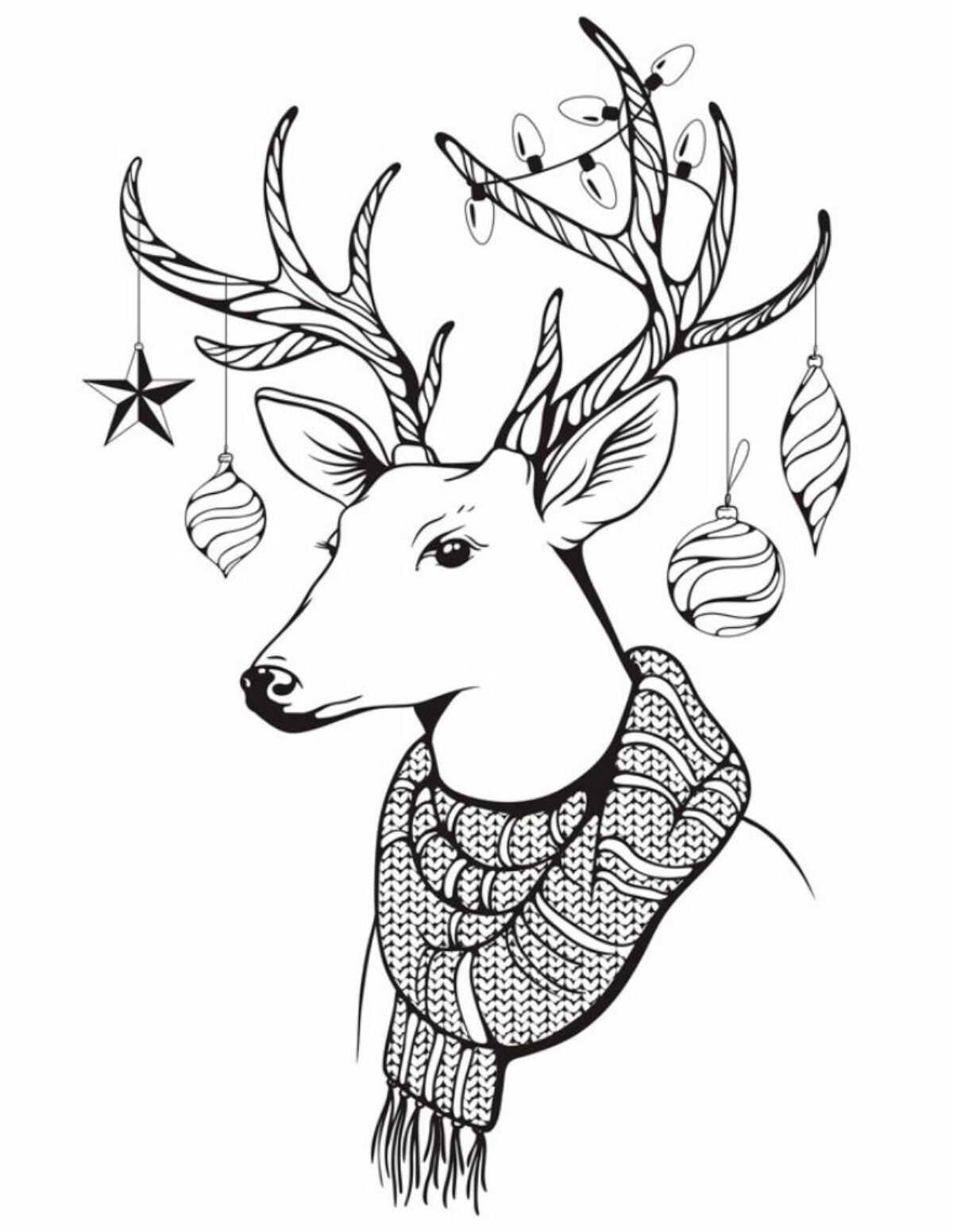 Printable reindeer coloring pages for kids add some color to that reindeer