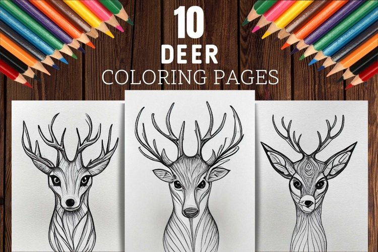 Deer heads coloring pages