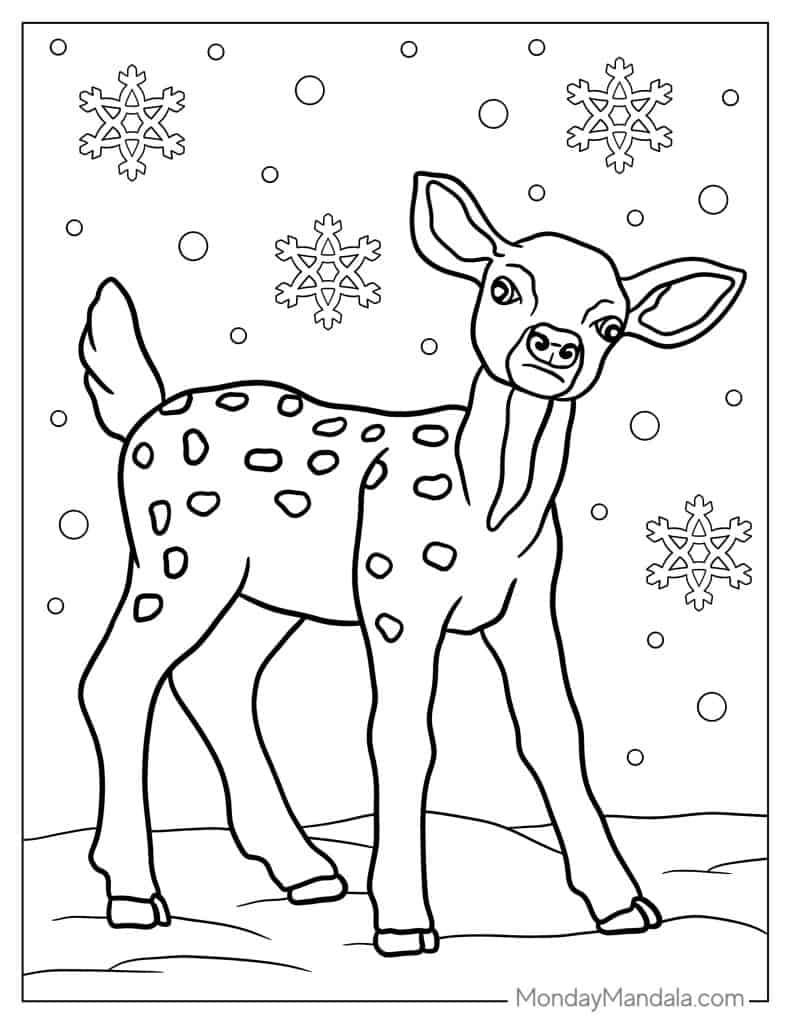 Reindeer coloring pages free pdf printables