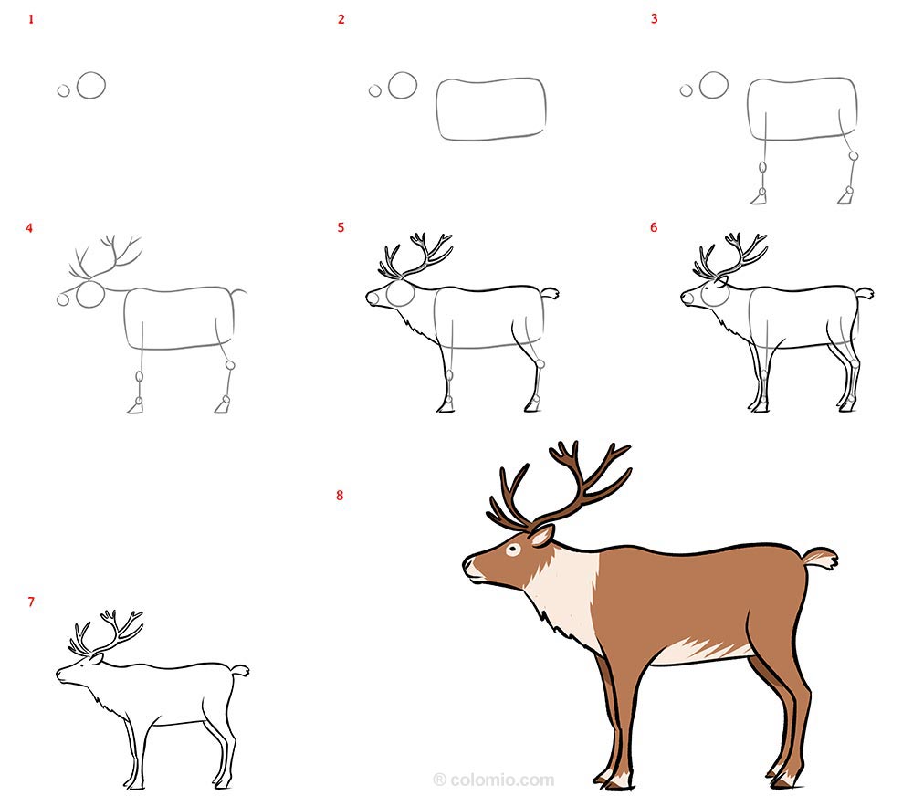 How to draw a reindeer â reindeer drawing ideas