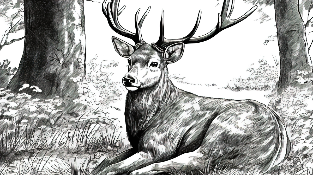 Deer coloring page from the blog coloring books background coloring picture of a deer animal deer background image and wallpaper for free download