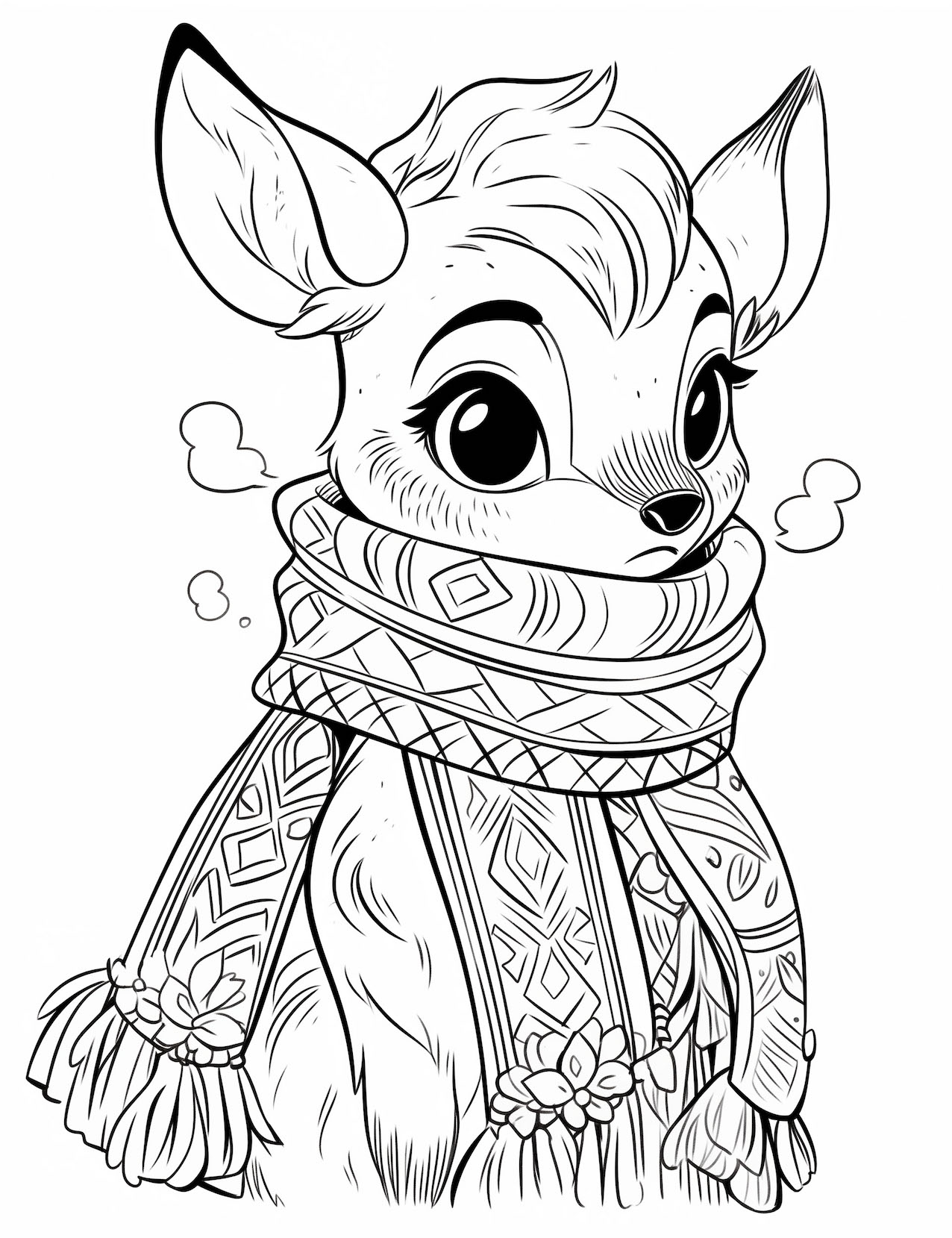 Enchanting deer coloring pages for kids and adults