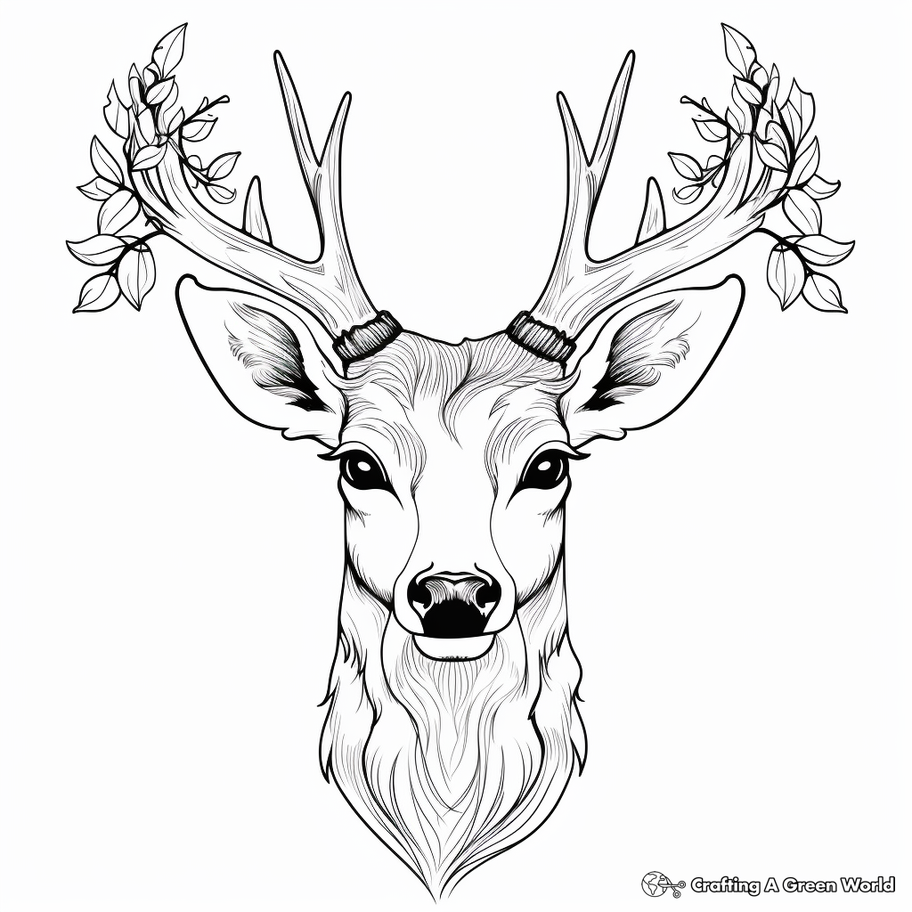 Deer head coloring pages