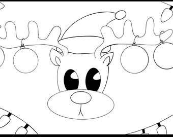 A reindeer coloring page