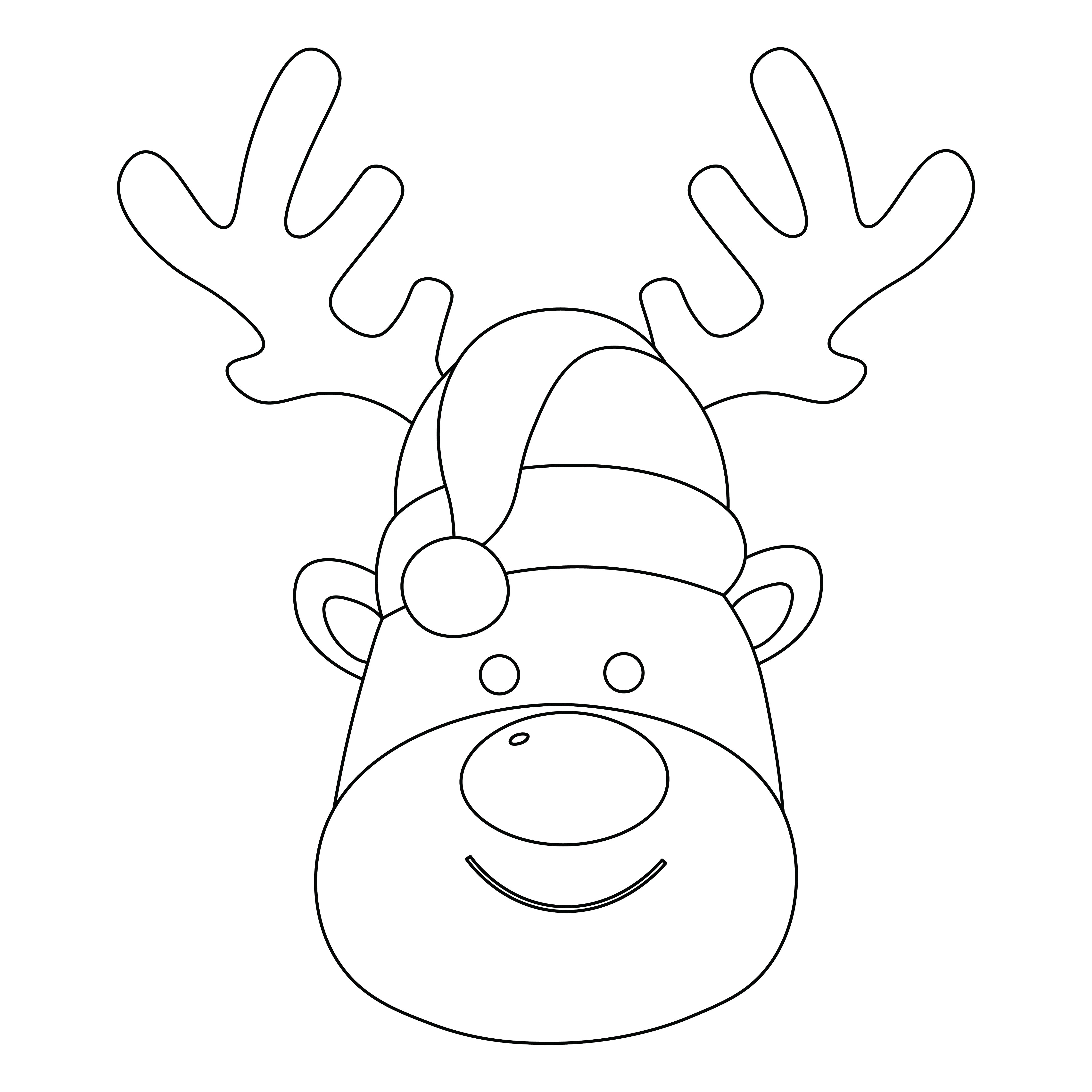 Free printable reindeer face template