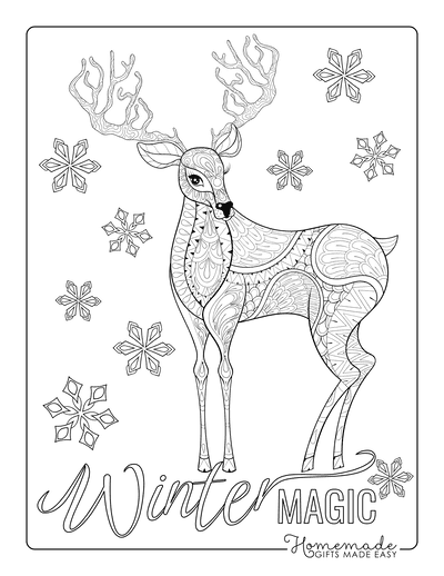 Reindeer coloring pages for kids adults free printables