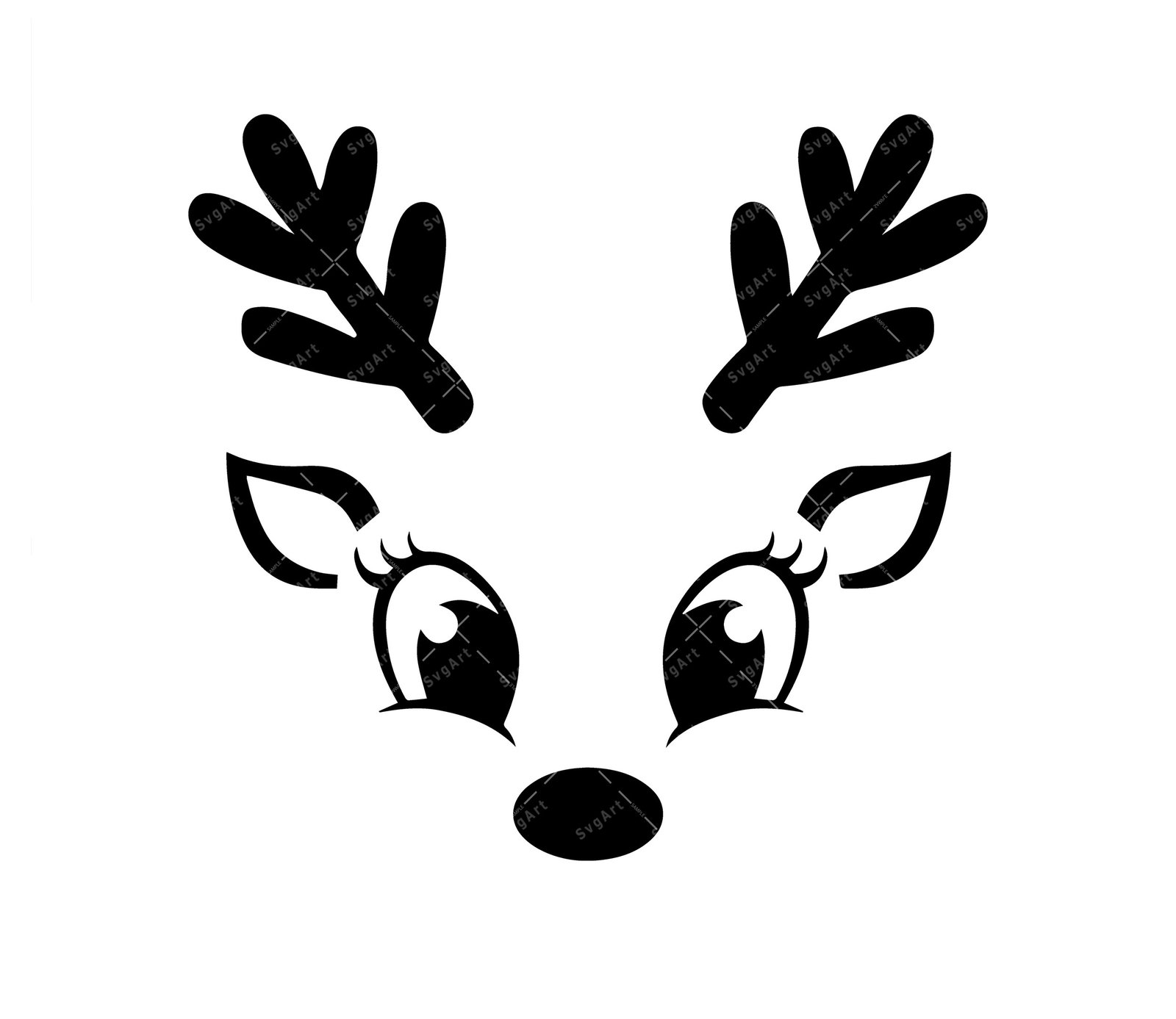 Reindeer face svg png pdf christmas reindeer svg reindeer face christmas svg