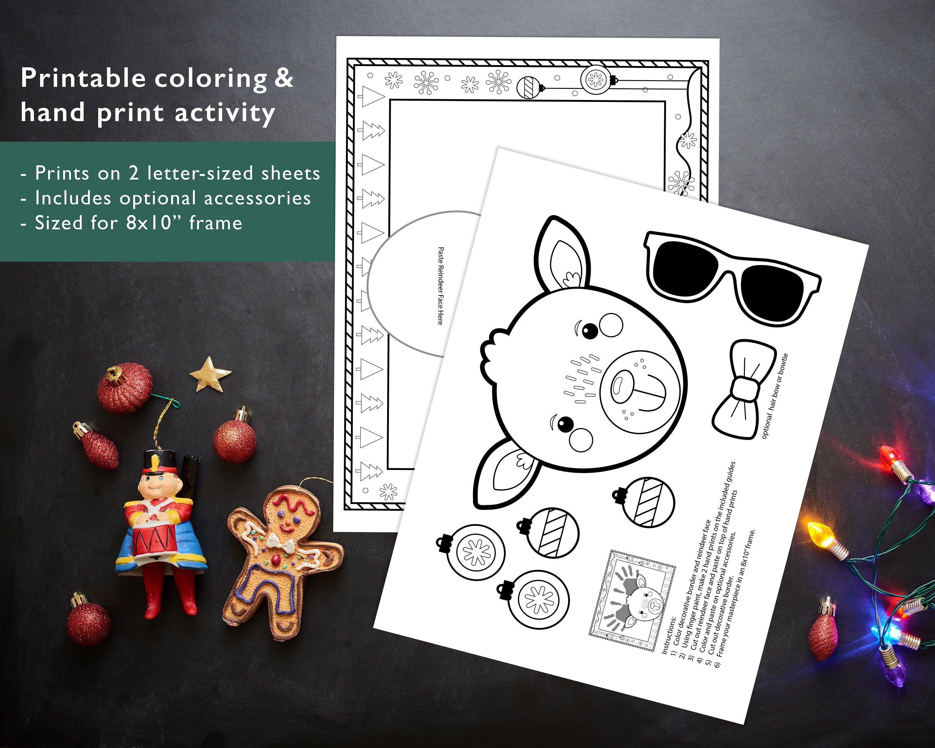 Christmas printable reindeer hand print activity â kudzu monster