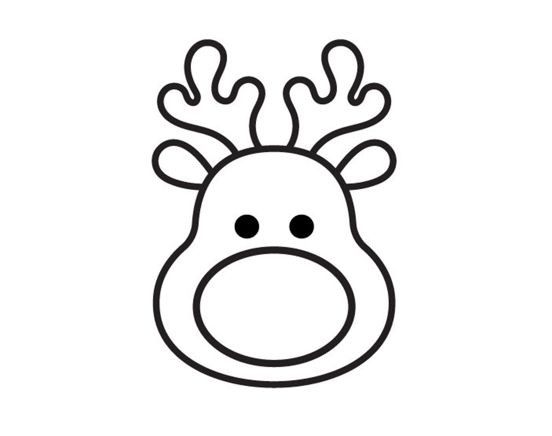 Reindeer outline svg reindeer svg png dxf christmas svg cricut silhouette instant download cute reindeer svg png christmas shirt svg