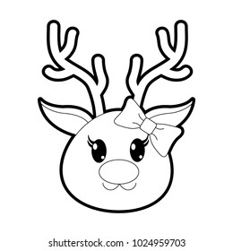 Cute face animal deer cut on stock illustration