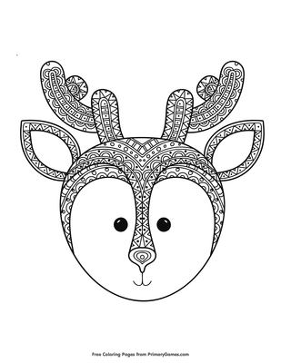 Reindeer face coloring page â free printable pdf from