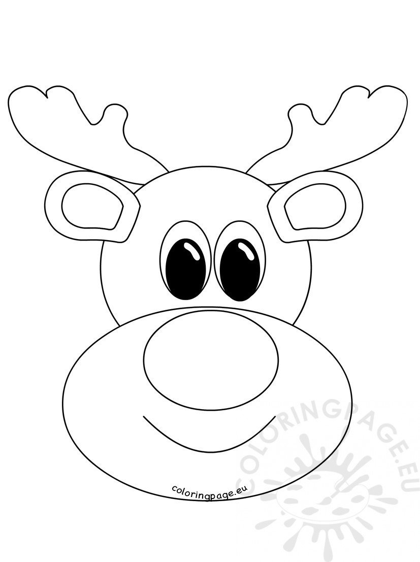 Rudolph reindeer face craft coloring page