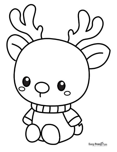 Printable reindeer coloring pages