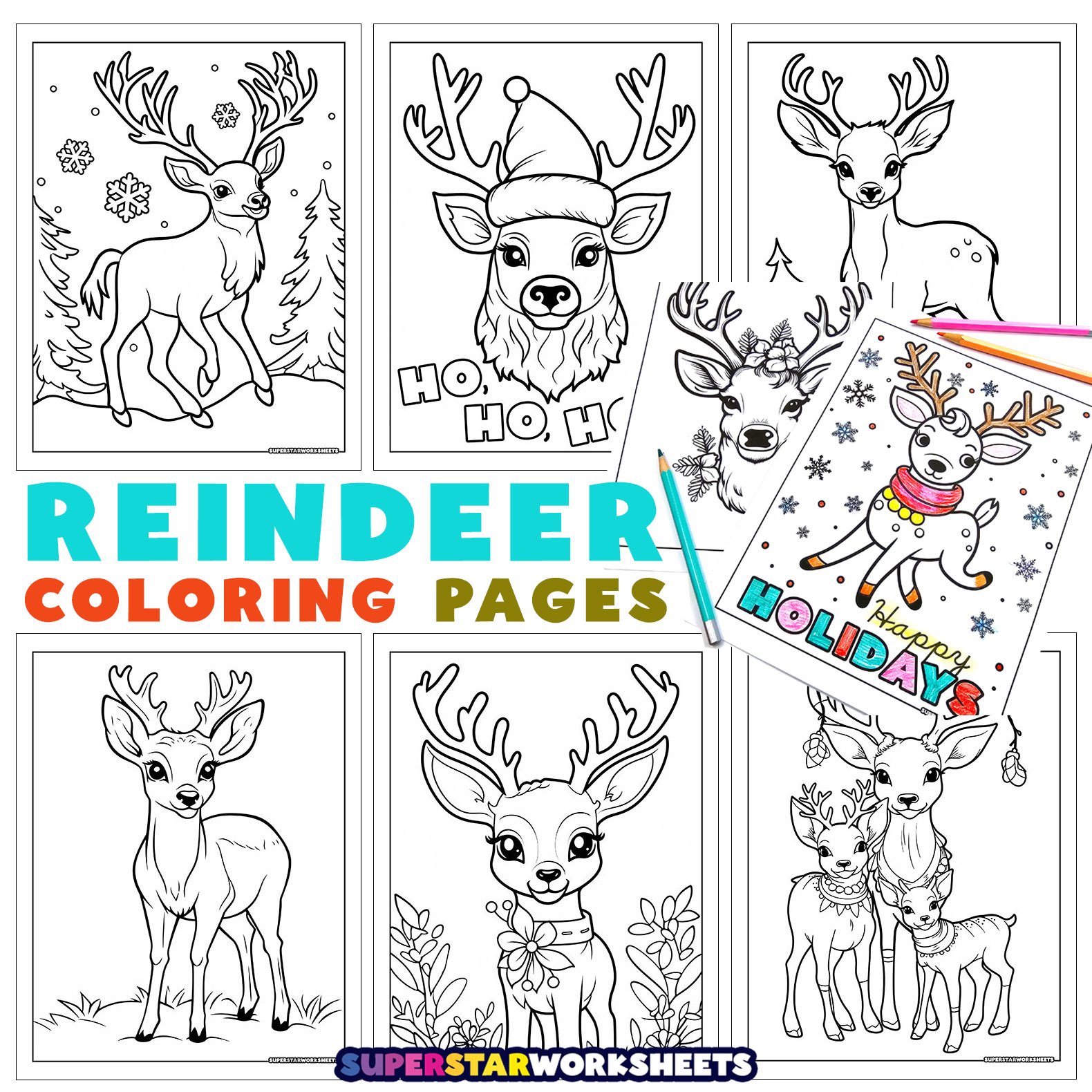 Reindeer coloring pages